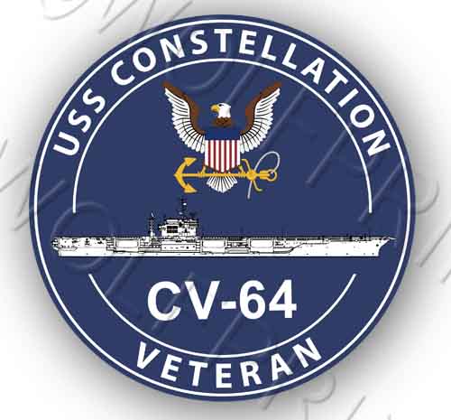 USS Constellation CV 64 4" Round Aircraft Carrier Ship USA Navy Sticker Decal