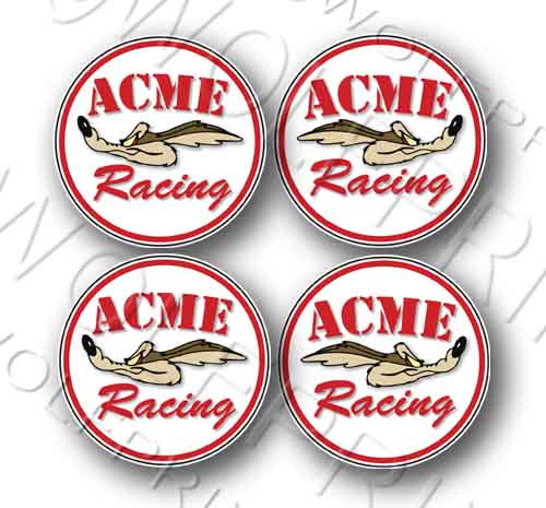 4-Acme Racing Coyote Sticker 2.2" Round For Center Caps Set of 4
