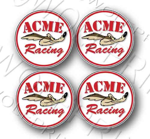4-Acme Racing Coyote Sticker 2.2" Round For Center Caps Set of 4