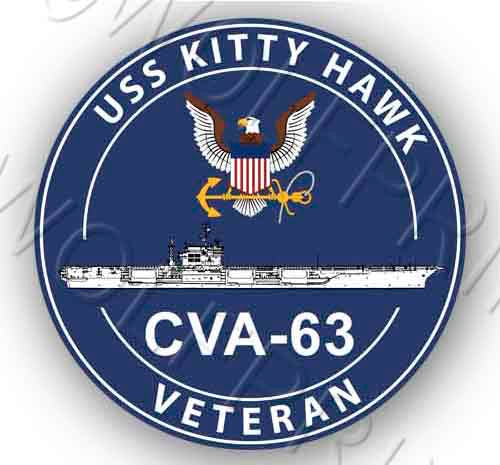 USS Kitty Hawk CVA 63 4" Round Aircraft Carrier Ship USA Navy Sticker Decal