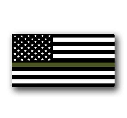 Blue Line Flag 5" Wide - Red, Green, Gray - Police, Fire, Military Sticker