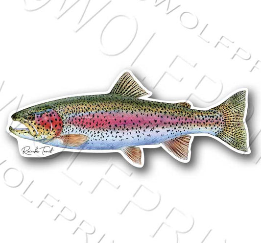 Rainbow Trout Fish Sticker 6" or 11" Wide Walleye Bass Boat Car Window Decal