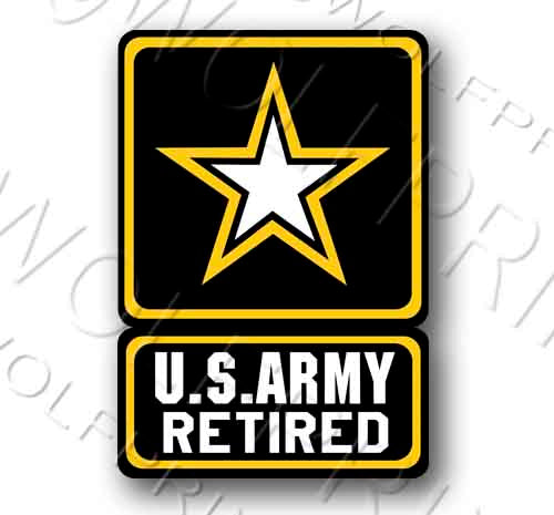 US Army Retired Sticker 6.1" Tall Decal