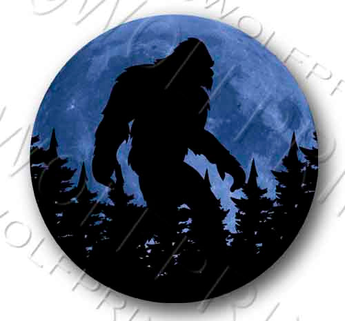 Bigfoot Blue Moon Sticker 4.4" Round Sasquatch Blue Moon Decal