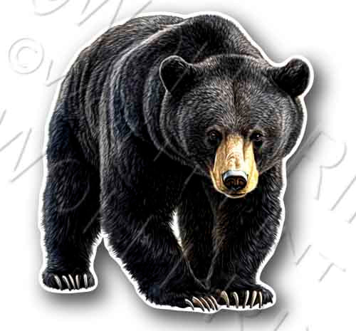 Black Bear 4.75" Tall Sticker Outdoor Sportsman Hunting Decal
