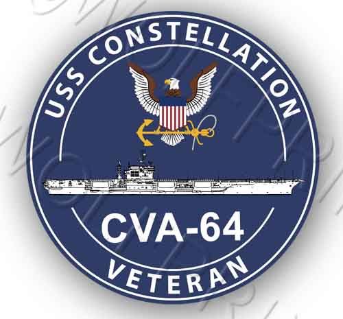 USS Constellation CVA 64 4" Round Aircraft Carrier Ship USA Navy Sticker Decal