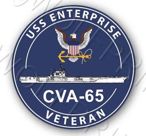 USS Enterprise CVA 65 4" Round Aircraft Carrier Ship USA Navy Sticker Decal