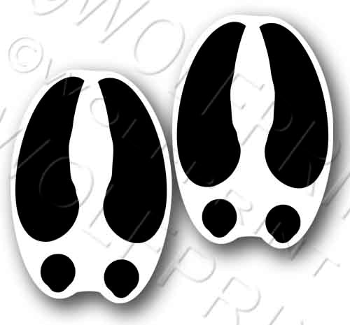2 Deer Tracls 3.25" Tall Sticker Outdoor Sportsman Hunting Decal Black