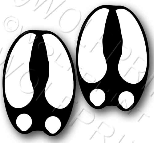 2 Deer Tracls 3.25" Tall Sticker Outdoor Sportsman Hunting Decal White