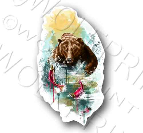 Grizzly Brown Bear 5.25" Tall Sticker Outdoor Sportsman Hunting Decal