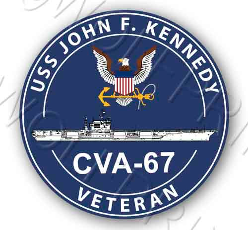 USS John F Kennedy CVA 67 4" Round Aircraft Carrier Ship USA Navy Sticker Decal