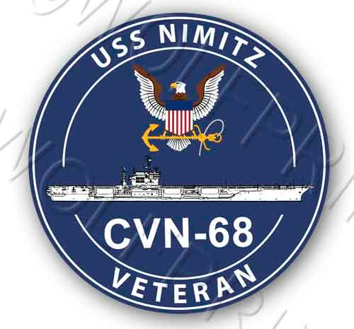 USS Nimitz CVN 68 4" Round Aircraft Carrier Ship USA Navy Sticker Decal