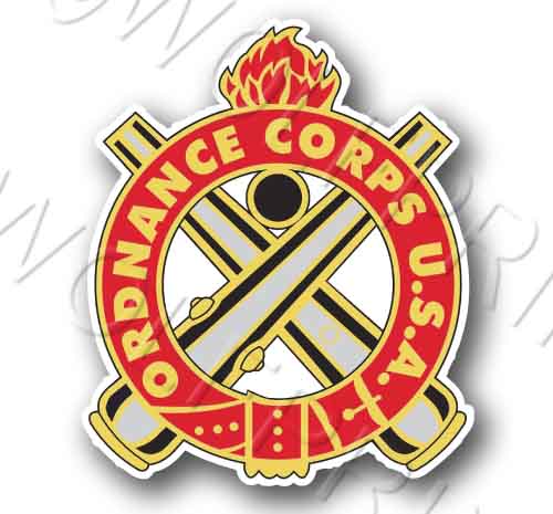 Ordnance Corps 5.25" Tall Sticker USA Army Military Patriotic Decal