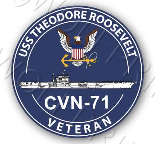 USS Roosevelt CVN 71 4" Round Aircraft Carrier Ship USA Navy Sticker Decal