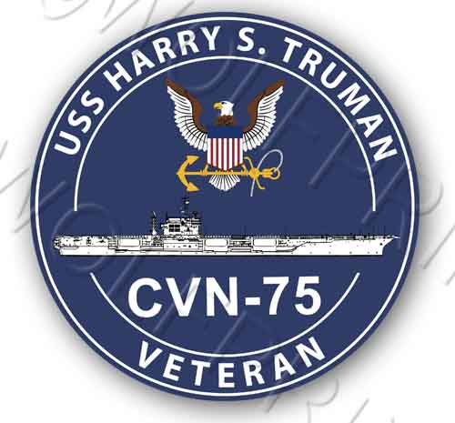 USS Truman CVN 75 4" Round Aircraft Carrier Ship USA Navy Sticker Decal