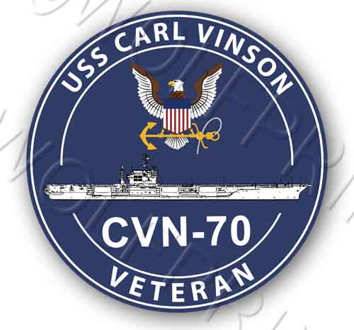 USS Vinson CVN 70 4" Round Aircraft Carrier Ship USA Navy Sticker Decal