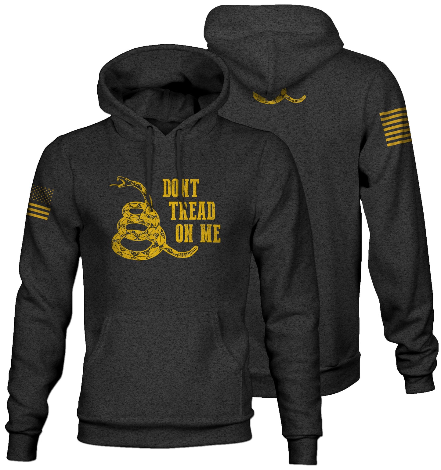 Men's Gadsden Dont Tread on me Hoodie - Dark Charcoal Gray