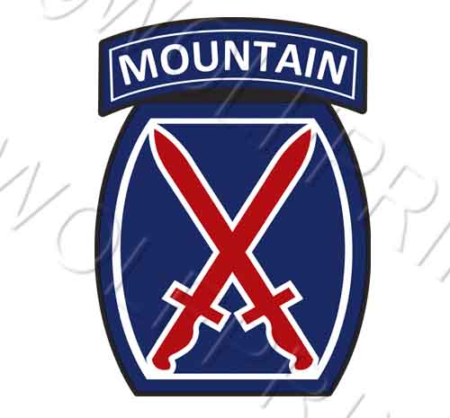 10th Mountain Division 4.75" Tall Sticker USA Army Military Patriotic Decal