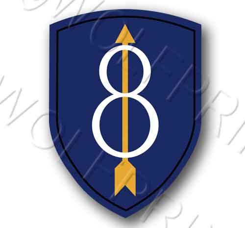 8th Infantry Division 4.75" Tall Sticker USA Army Military Patriotic Decal