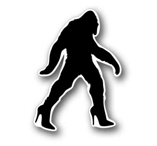 Lady Bigfoot in Heels Funny Decal Sticker 5.25" Tall Vinyl