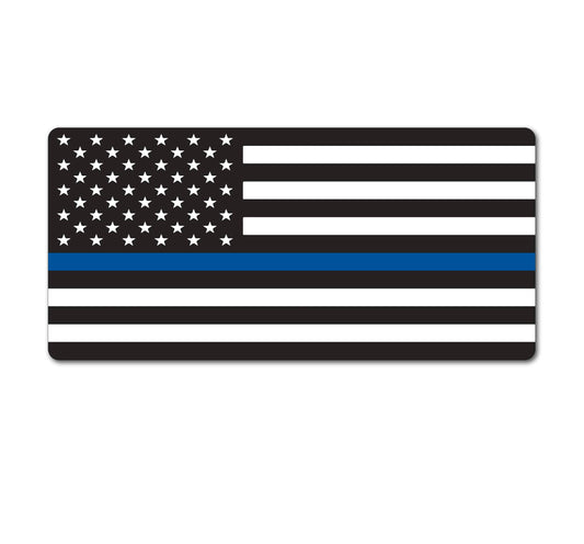 Blue Line Flag 5" Wide - Red, Green, Gray - Police, Fire, Military Sticker