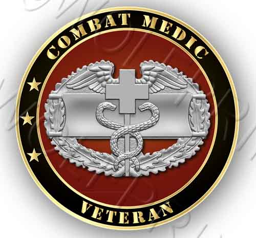 Combat Medic Veteran Badge 4" Round Sticker USA Army Military Patriotic Decal
