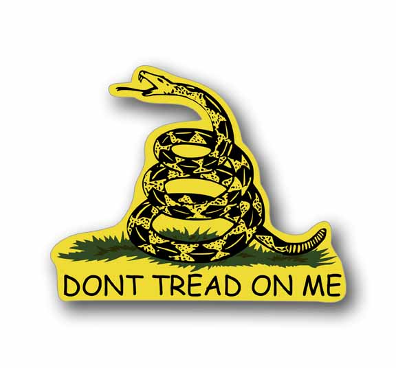 Dont Tread On Me Gadsden Flag Sticker 5" Wide Vinyl Decal