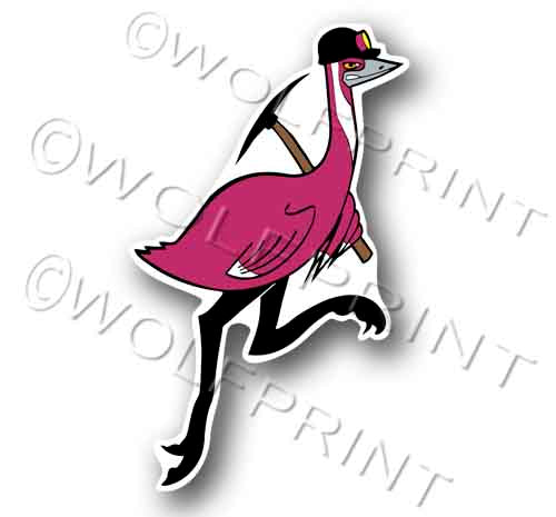 Emu Coal Miner Decal Sticker 5.25" Tall Waterproof Vinyl