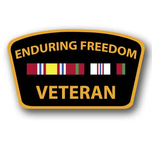 Enduring Freedom Veteran Ribbon Colors Sticker 5" Wide Decal Military Patriotic