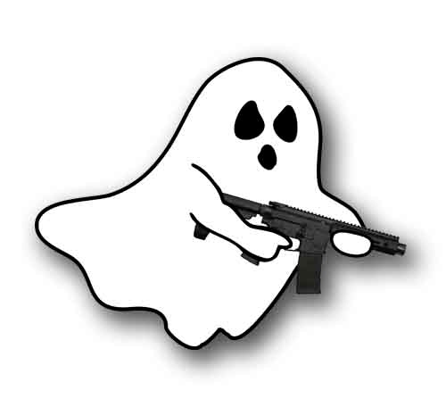 Ghost Gun Funny Sticker 5.25" Wide Waterproof Decal AR-15 Rifle