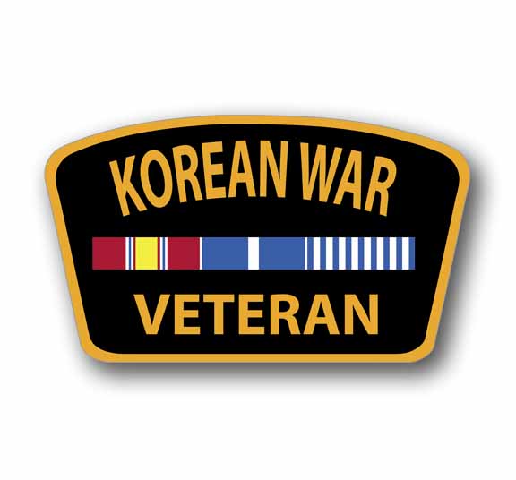 Korean War Veteran Ribbon Colors Sticker 5" Wide Decal Military Patriotic USA