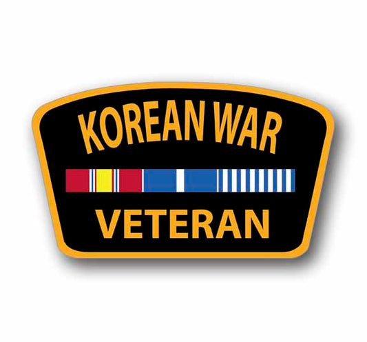 Korean War Veteran Ribbon Colors Sticker 5" Wide Decal Military Patriotic USA