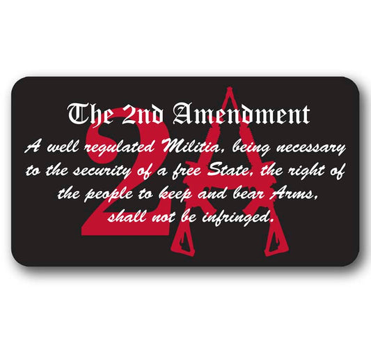 2nd Amendment Script Text Sticker 5" Wide 2A Laminated Vinyl Decal