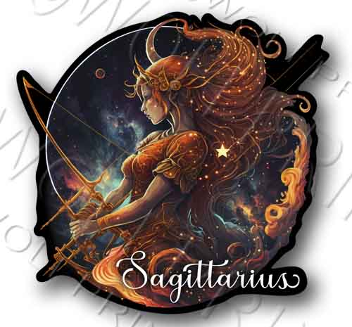 Sagittarius Zodiac Sign Vinyl Sticker 4.3" Tall Decal