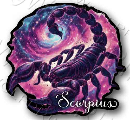 Scorpius Zodiac Sign Vinyl Sticker 4.2" Tall Decal