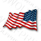 Wavy USA Flag 4.75" Wide - Patriotic Wavy American Flag Sticker Decal