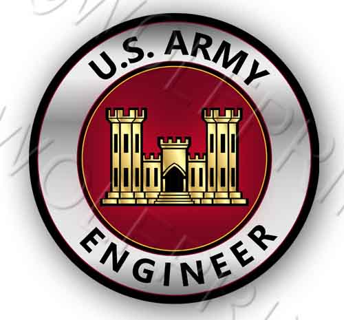 Army Engineer Corps 4" Round Sticker USA Army Military Patriotic Decal