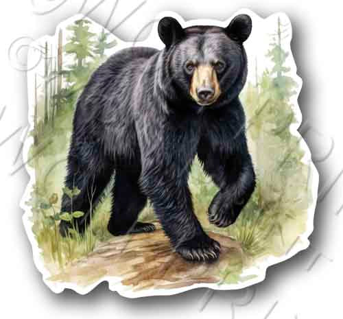 Black Bear 4.5" Tall Sticker Outdoor Sportsman Hunting Decal