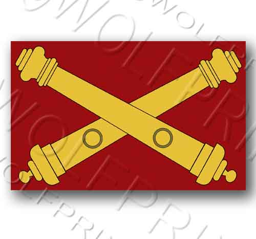 Field Artillery Crossed Canons Sticker 5.6" Wide Decal