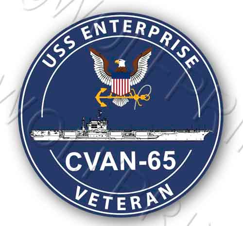 USS Enterprise CVAN 65 4" Round Aircraft Carrier Ship USA Navy Sticker Decal