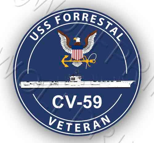USS Forrestal CV 59 Veteran 4" Aircraft Carrier Ship US Navy Sticker Decal