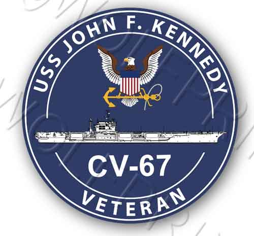 USS John F Kennedy CV 67 4" Round Aircraft Carrier Ship USA Navy Sticker Decal