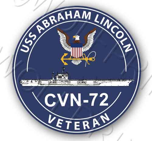USS Lincoln CVN 72 4" Round Aircraft Carrier Ship USA Navy Sticker Decal