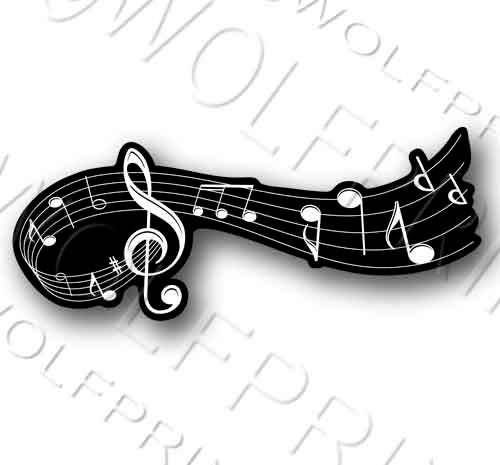 Music Notes Sticker 7" Wide Musician Decal