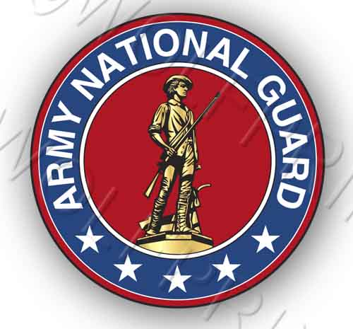 Army National Guard 4" Round Sticker USA Army Military Patriotic Decal
