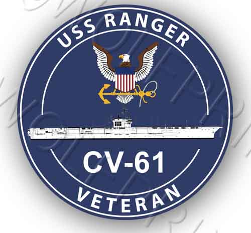 USS Ranger CV 61 Veteran 4" Aircraft Carrier Ship US Navy Sticker Decal
