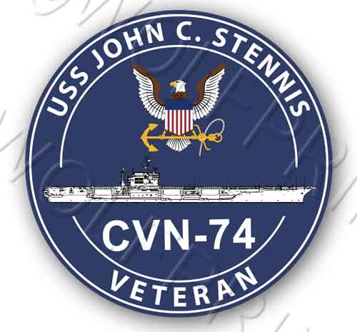 USS Stennis CVN 74 4" Round Aircraft Carrier Ship USA Navy Sticker Decal