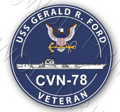 USS Gerald R Ford CVN 78 4" Round Aircraft Carrier Ship USA Navy Sticker Decal