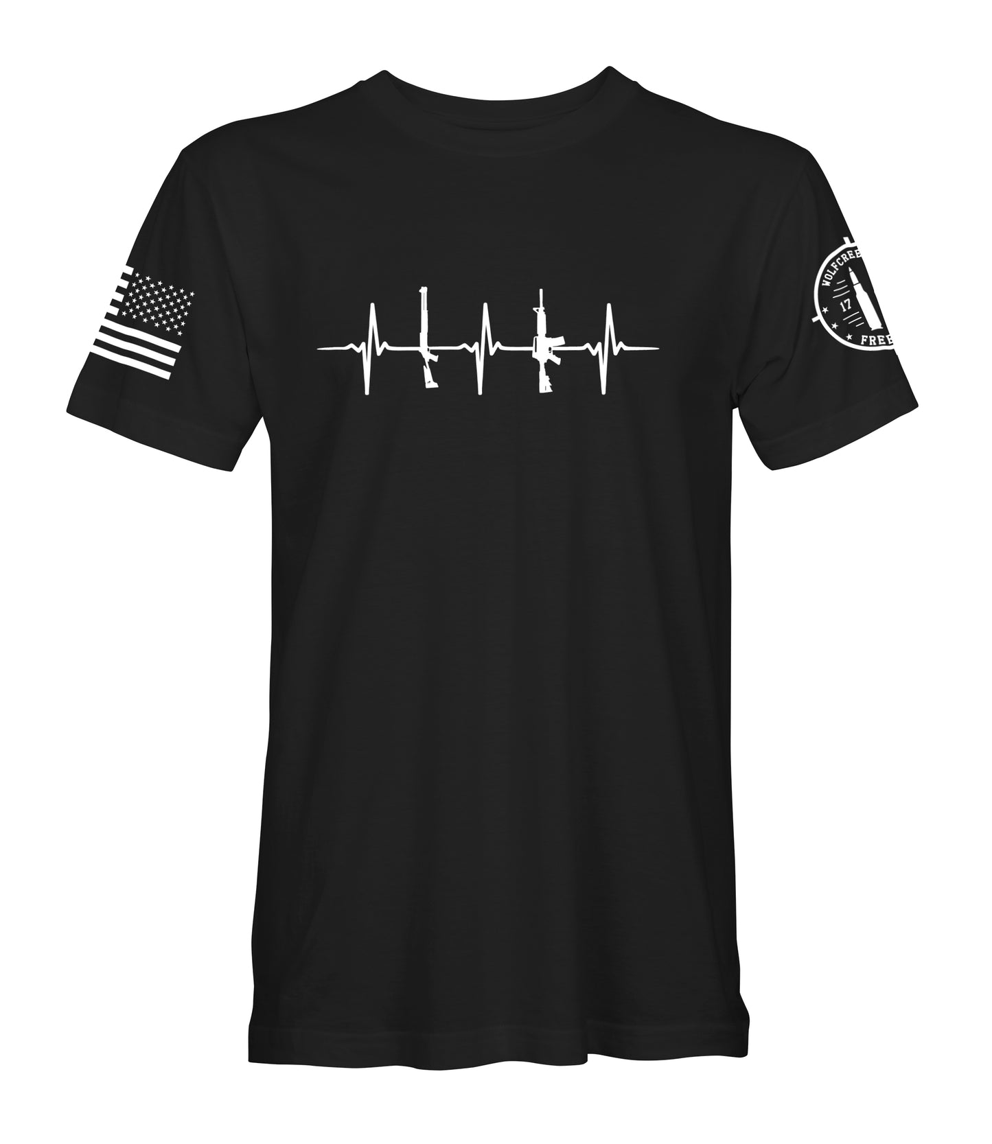 Men's Gun Heart Monitor Black T-Shirt