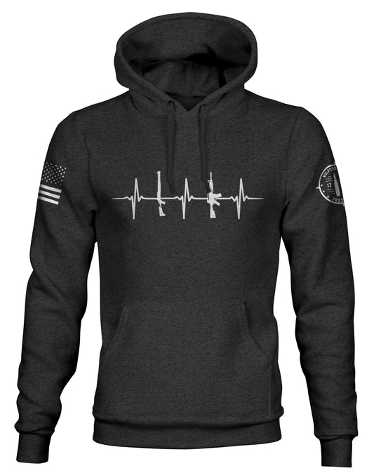 Men's Gun Heart Monitor Hoodie - Dark Charcoal Gray